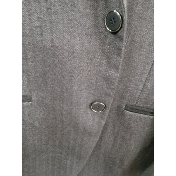 Business Class By Babani Mens Grey Herringbone Blazer Wool Blend 42R - Picture 7 of 9